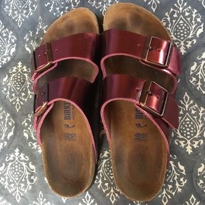 Birkenstocks - Red Metallic